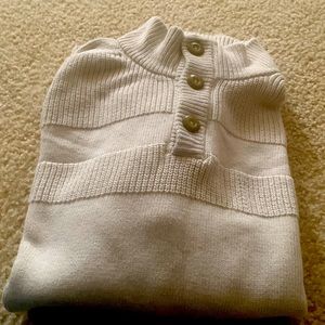 Men’s 100% Cotton sweater, size XX-Large, beige, 3-button neck